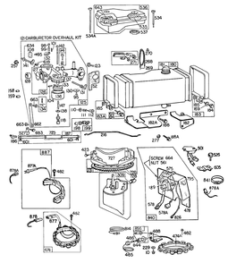 Carburetor,fuel Tank,elect. Diagram and Parts List for 251707-0177-XX  Briggs and Stratton Engine